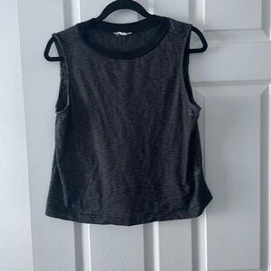 Caslon Black and Gray Striped Tank Top